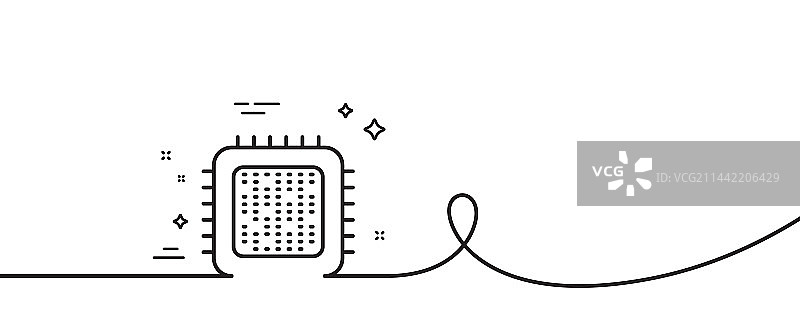 CPU处理器线条图标电脑组件标志图片素材