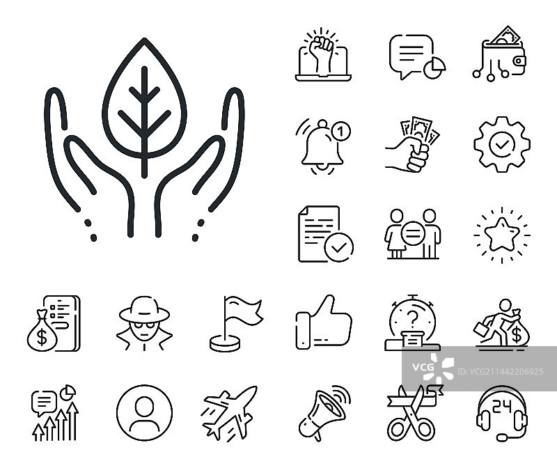 公平贸易线条图标生物化妆品有机标志图片素材