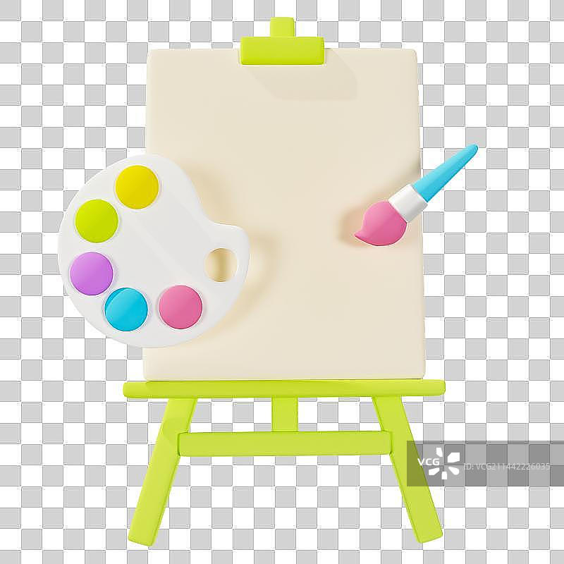 3D立体画架画画调色盘元素图片素材
