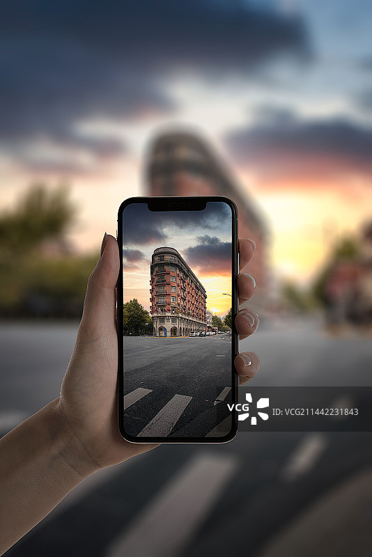 用智能手机拍摄城市景观图片素材