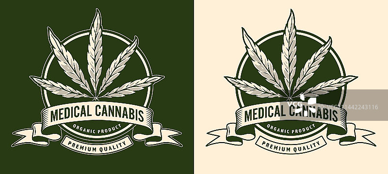 医用大麻叶海报单色设计图片素材