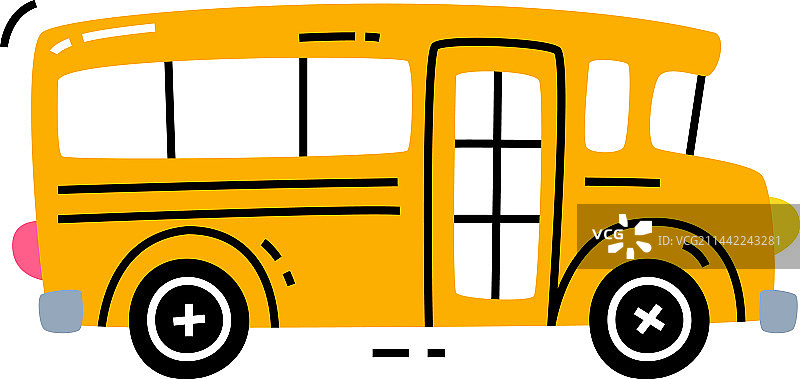 黄色校车城市交通侧视图图片素材