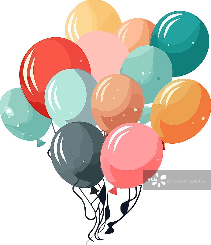 飞翔的彩色氦气球图片素材