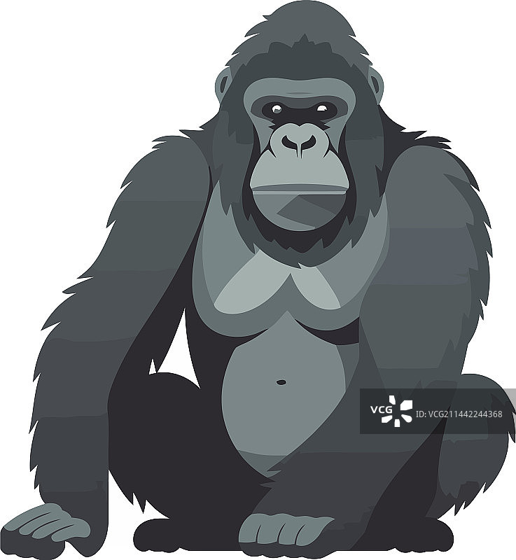 孤立的健壮大猩猩吉祥物图片素材