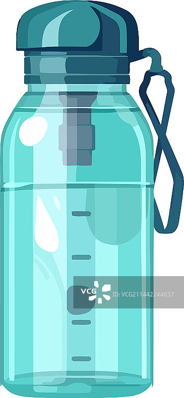 蓝色液体透明玻璃瓶图片素材