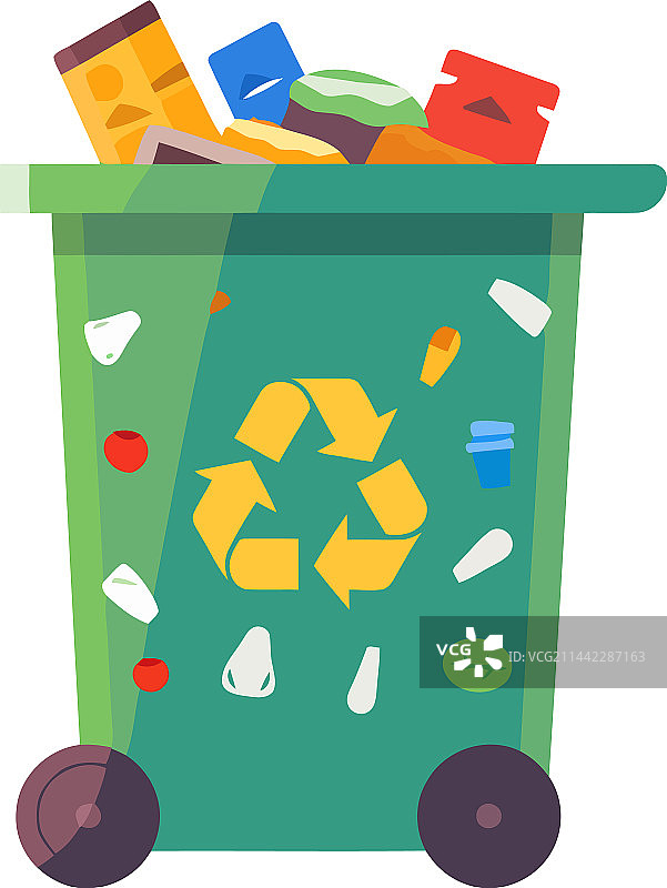 垃圾桶上的回收利用图片素材