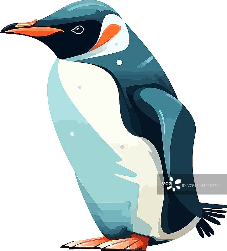 北极冰面上可爱的企鹅图片素材