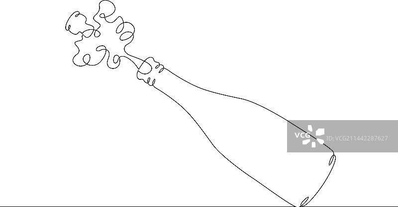 香槟酒瓶塞飞出图片素材