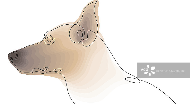 宠物狗极简风格画像图片素材