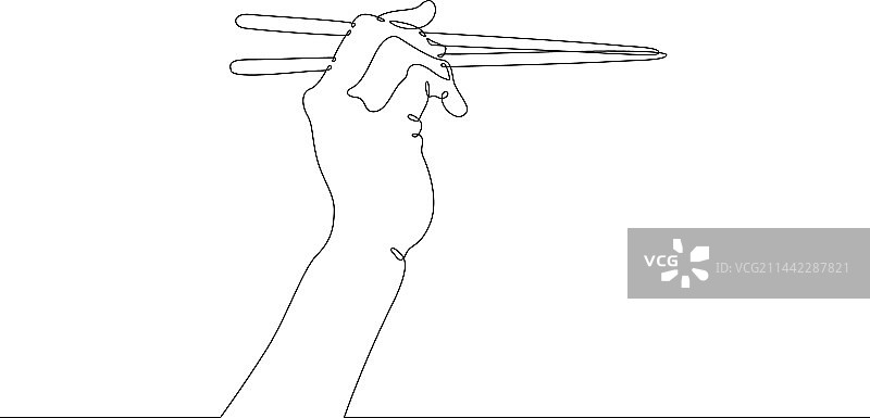 手持亚洲传统筷子图片素材