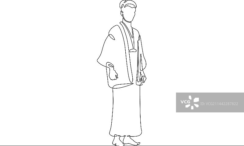 穿传统服饰的日本男人图片素材