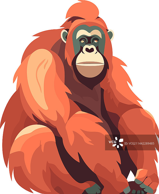坐着的猩猩吉祥物图片素材