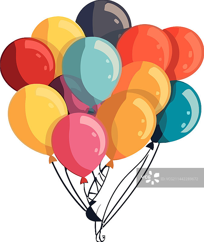 飘浮气球的生日庆祝图片素材