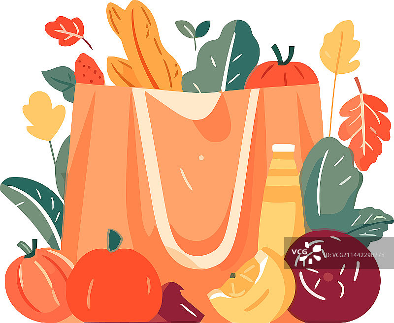 食品杂货袋蔬菜图片素材