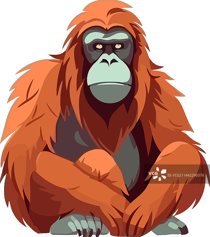大型猩猩坐姿图标图片素材