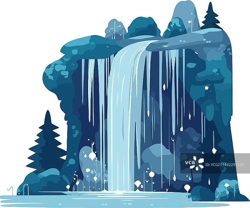 流淌的河流与森林景观图片素材