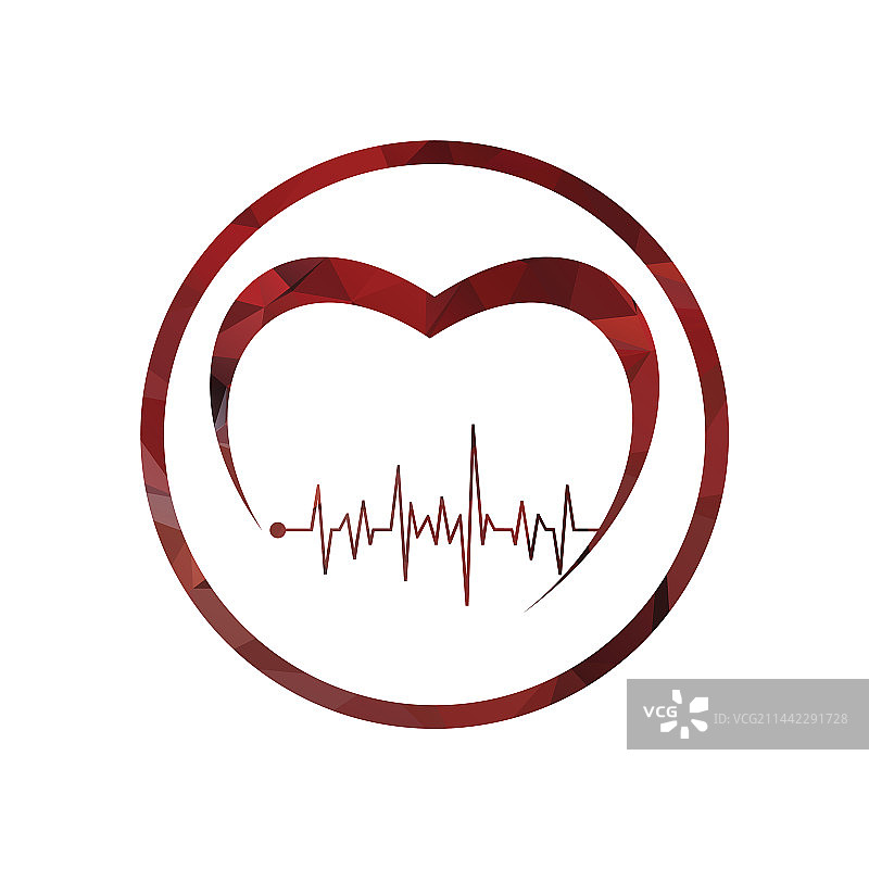 心脏与心电图图标医疗保健图片素材