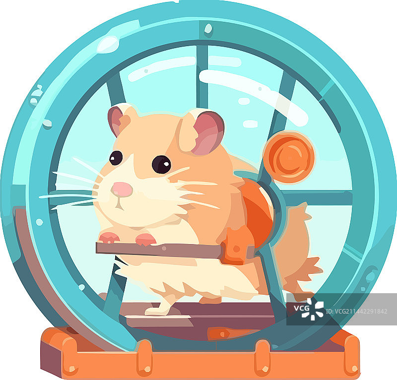 卡通仓鼠在跑轮中图片素材