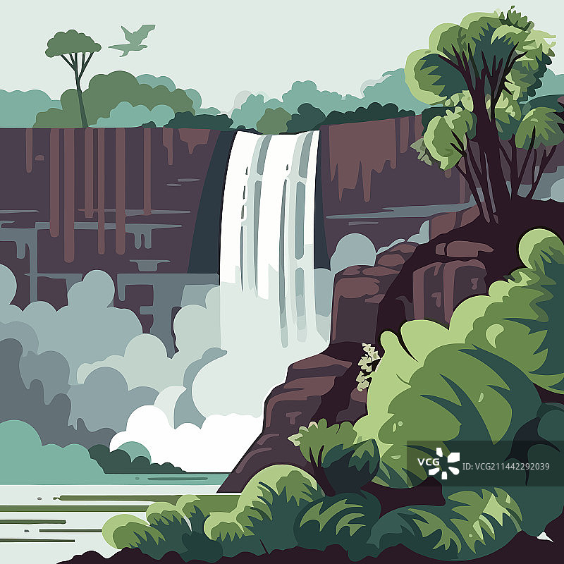 热带雨林池塘自然景观图片素材