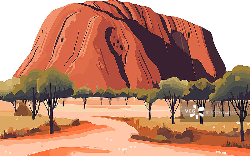 沙漠山地树木景观图片素材