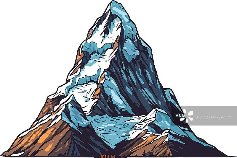 风景带雪山峰图片素材