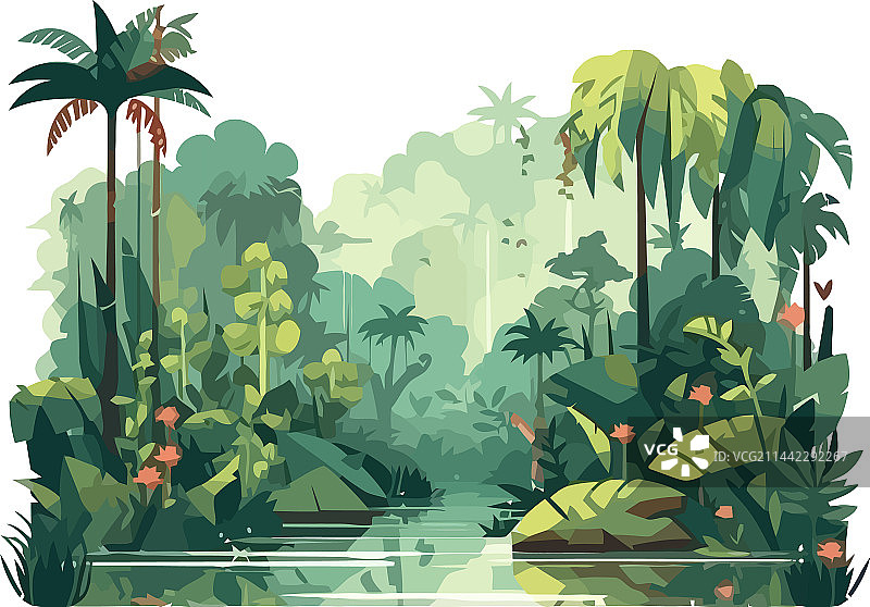 新鲜绿色热带气候森林图片素材