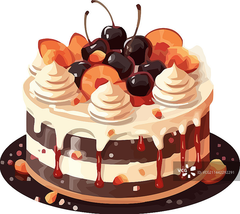 鲜奶油浆果甜派图片素材