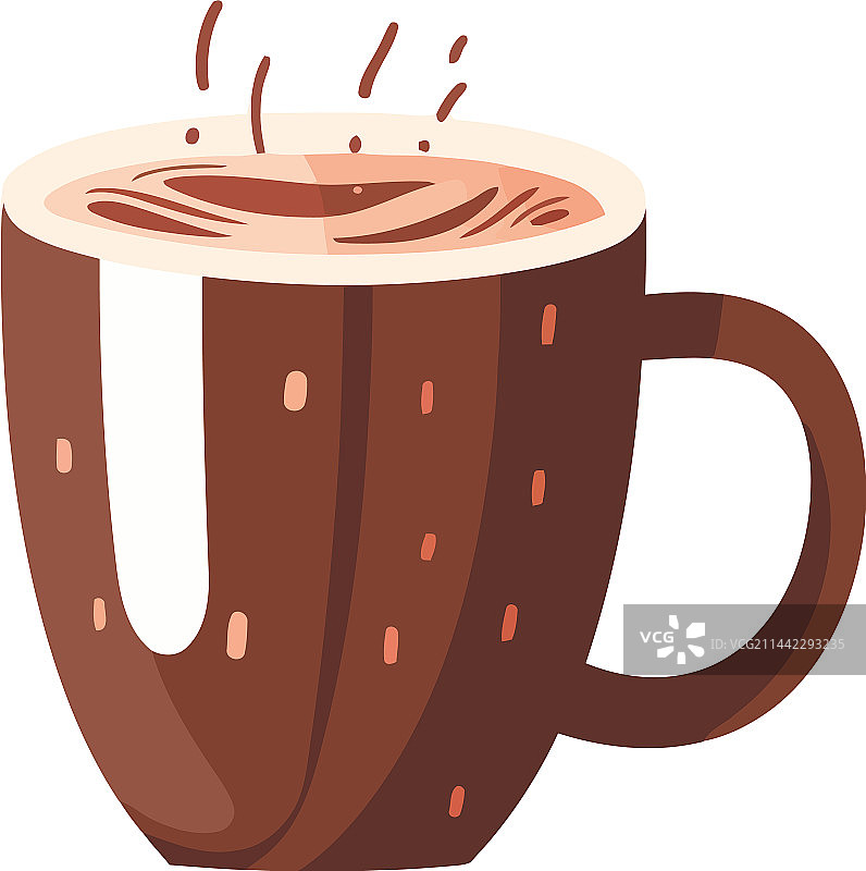可爱马克杯中的泡沫拿铁图片素材