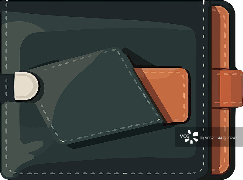 白色背景上的皮革钱包图片素材