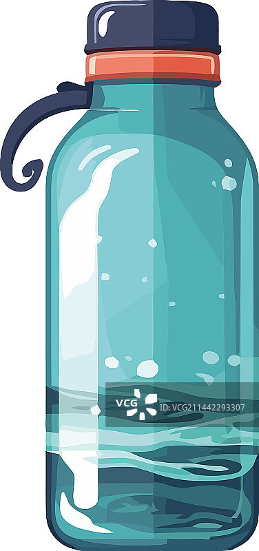 塑料瓶装清爽蓝色液体设计图片素材