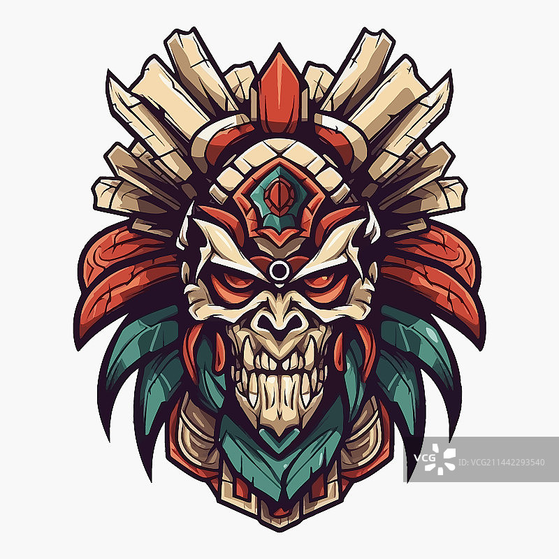 阿兹特克印第安头骨图片素材