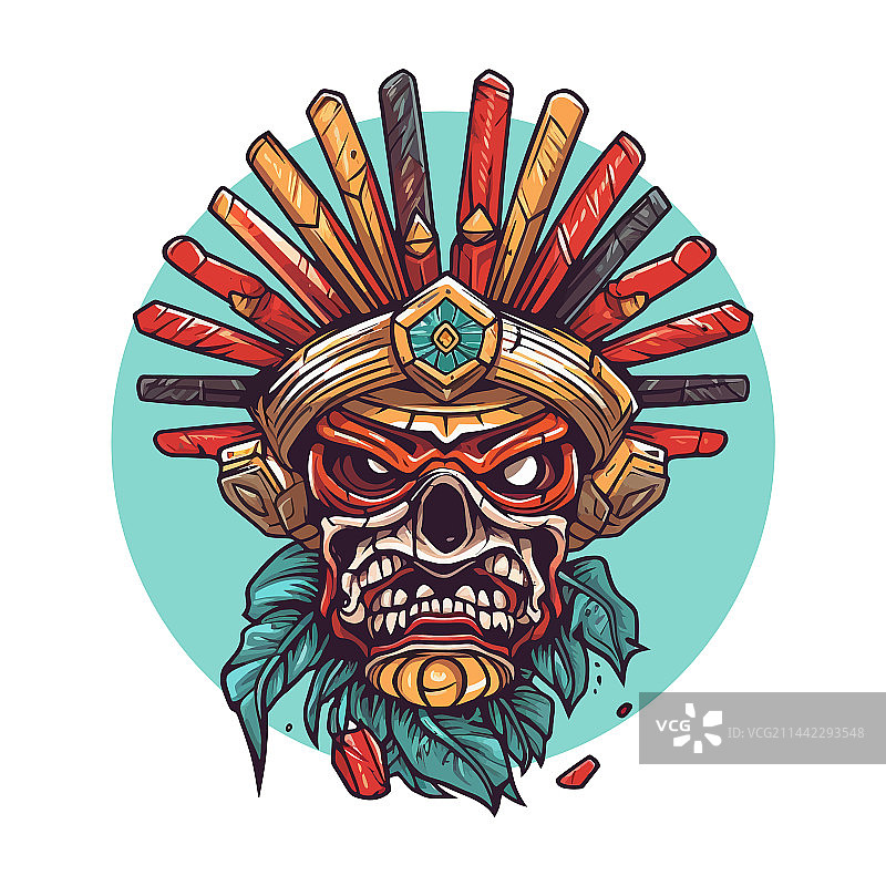 阿兹特克印第安头骨图片素材