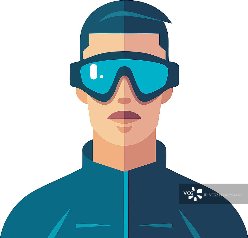 戴防护眼镜的未来男子图片素材