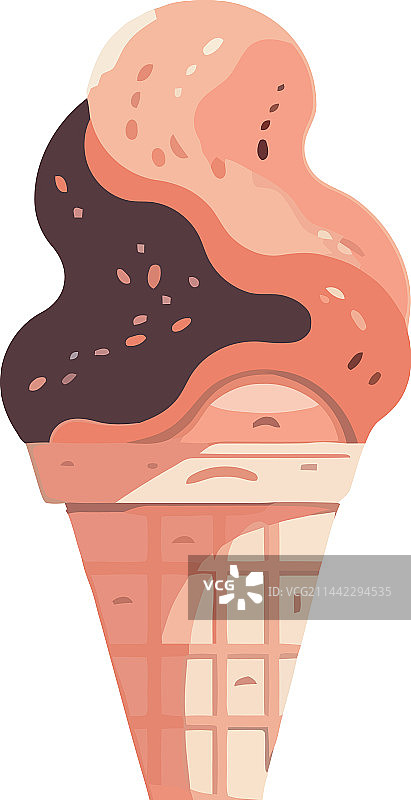 冰淇淋甜筒：夏日甜点图片素材