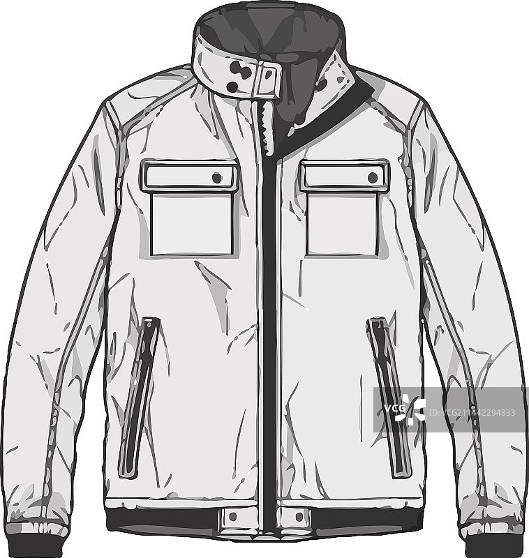 带口袋的时尚男士冬季外套图片素材