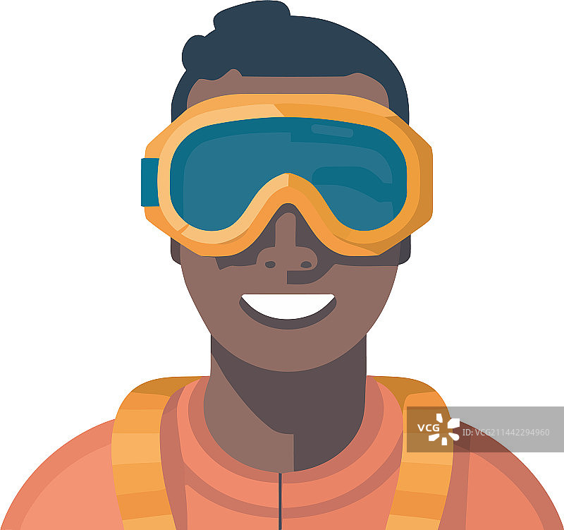 微笑的非洲裔成年人水肺潜水图片素材