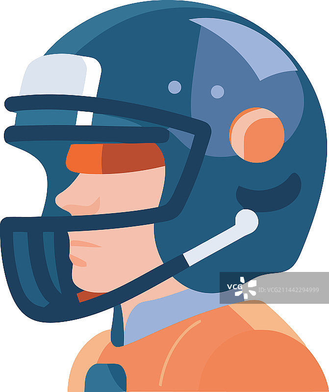 佩戴头盔的美式橄榄球运动员轮廓图片素材
