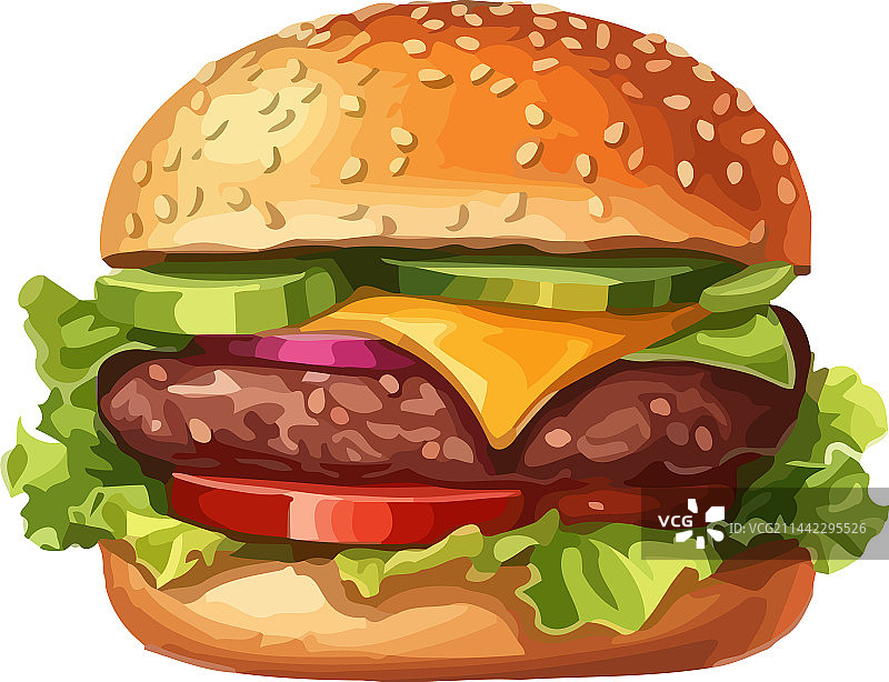 芝麻面包烤芝士汉堡图片素材