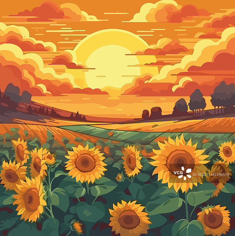 乡村场景中的向日葵图片素材