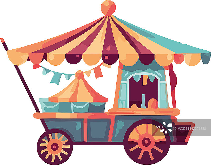 快乐的嘉年华游乐设施带来生日庆祝活动图片素材