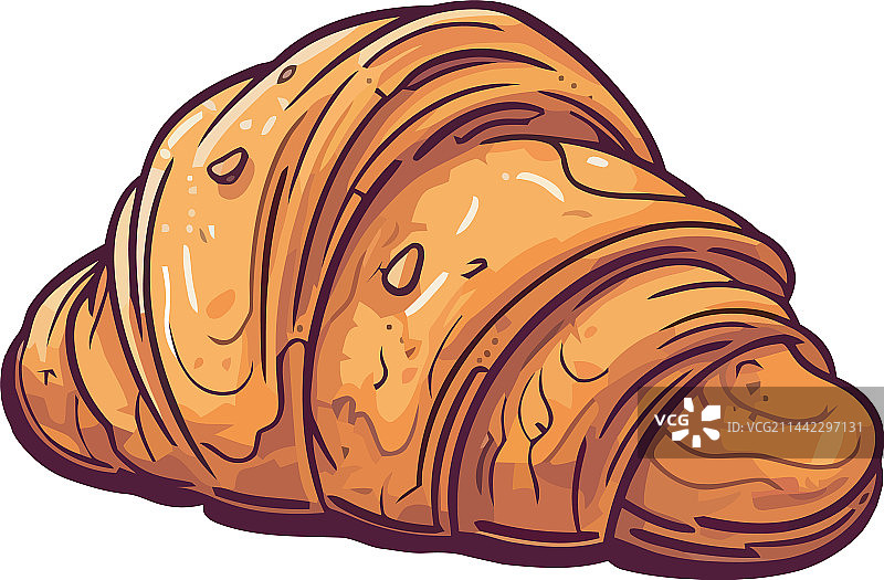 法式美食：羊角面包、法棍和甜点图片素材