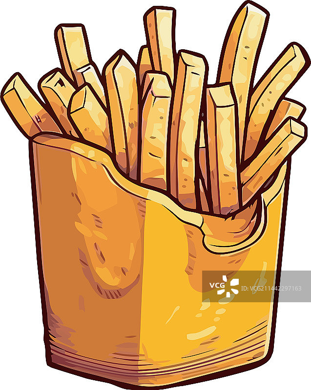 不健康的快餐薯条图标图片素材