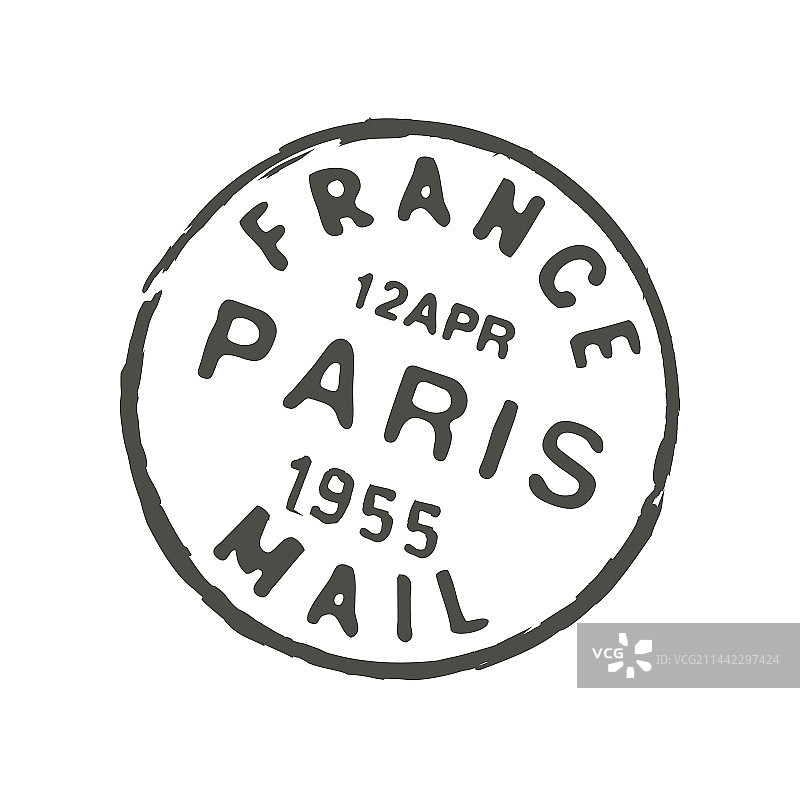 法国巴黎邮资和Grunge邮戳图片素材