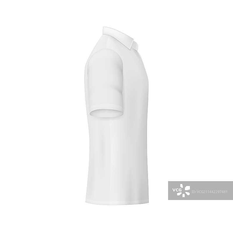 白色男士衬衫或 Polo 衫 3D 模型设计图片素材