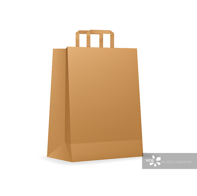 带纸板手柄的纸质购物袋模型图片素材
