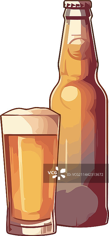 品脱杯中清爽的泡沫啤酒图片素材