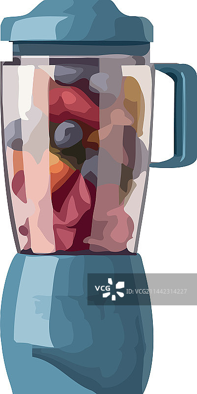 玻璃搅拌机中新鲜水果鸡尾酒图标图片素材