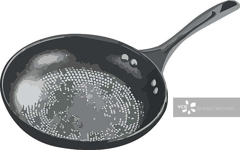 带金属手柄的抛光铬制煎锅图片素材