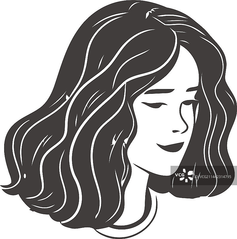 年轻女子留着长发图片素材