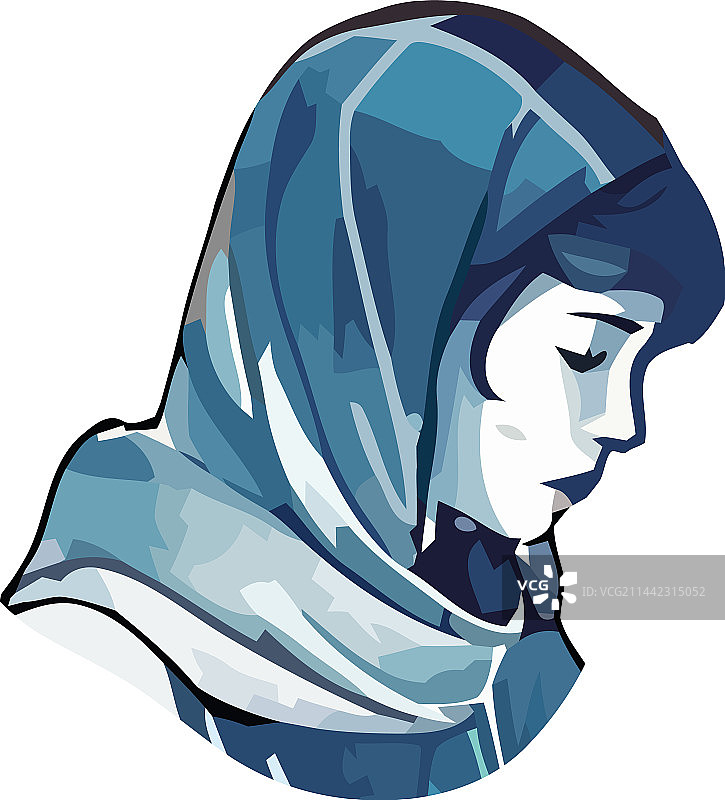 一位戴着传统头巾的微笑女人图片素材